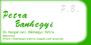 petra banhegyi business card